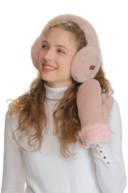 Vegan Suede and Fur Earmuffs