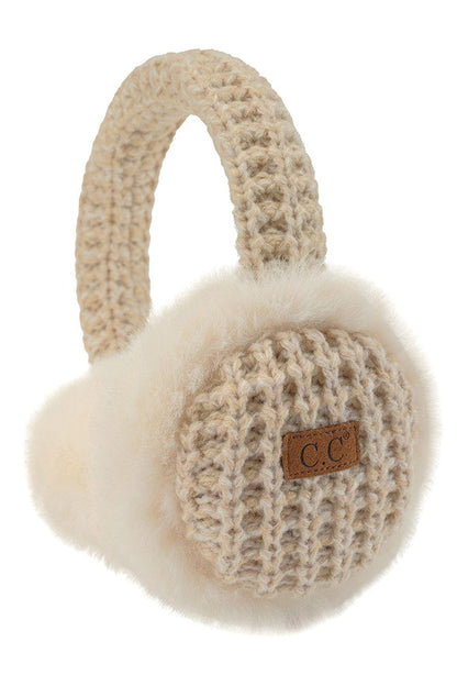 Heather Knitted Faux Fur Earmuffs