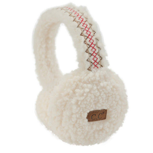 Sherpa With Embroidery Earmuffs