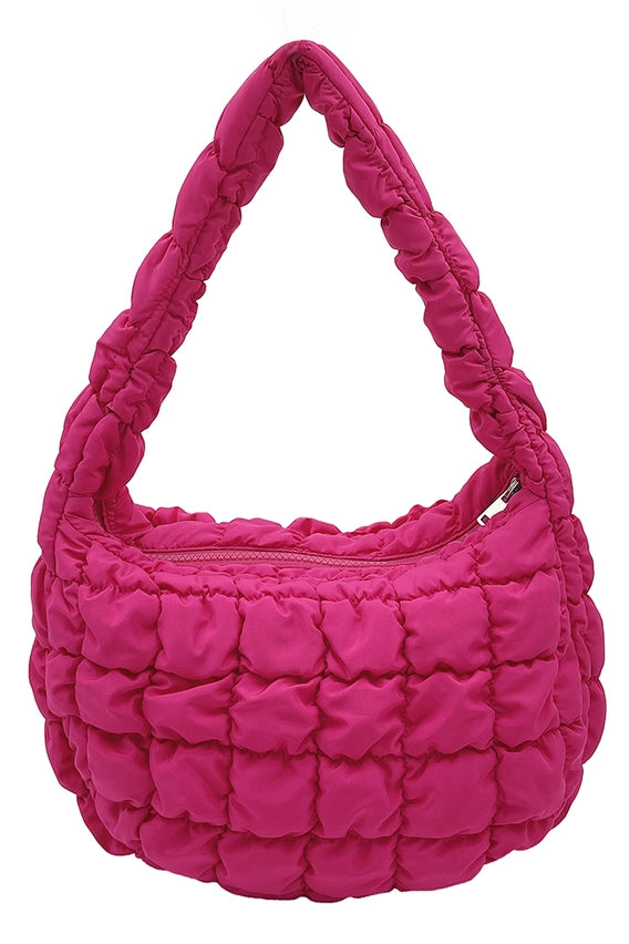 12" Small Quilted Puffer Tote Bag