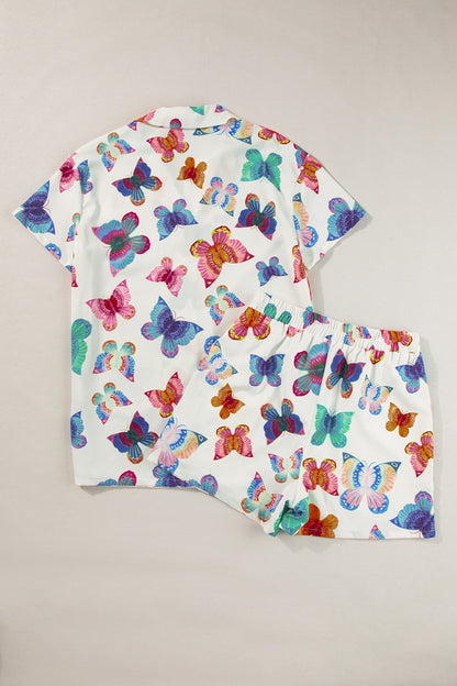 Butterfly Half Sleeve Top and Shorts Set