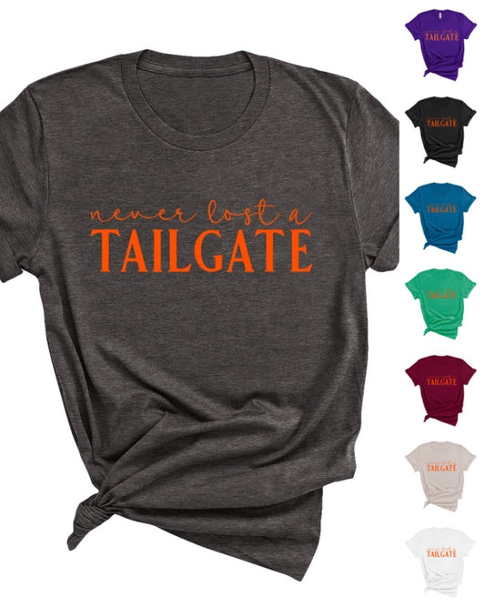 Never Lost a Tailgate Orange Print T-Shirt