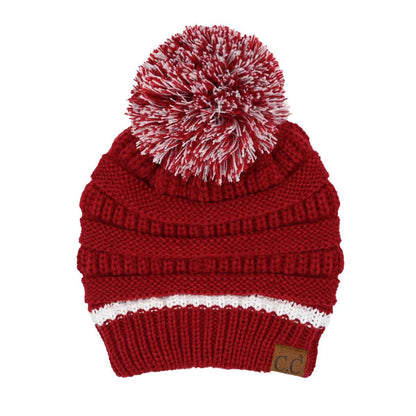 Team Color Ribbed Pom Beanie