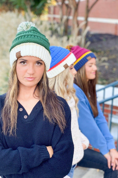 Team Color Ribbed Pom Beanie