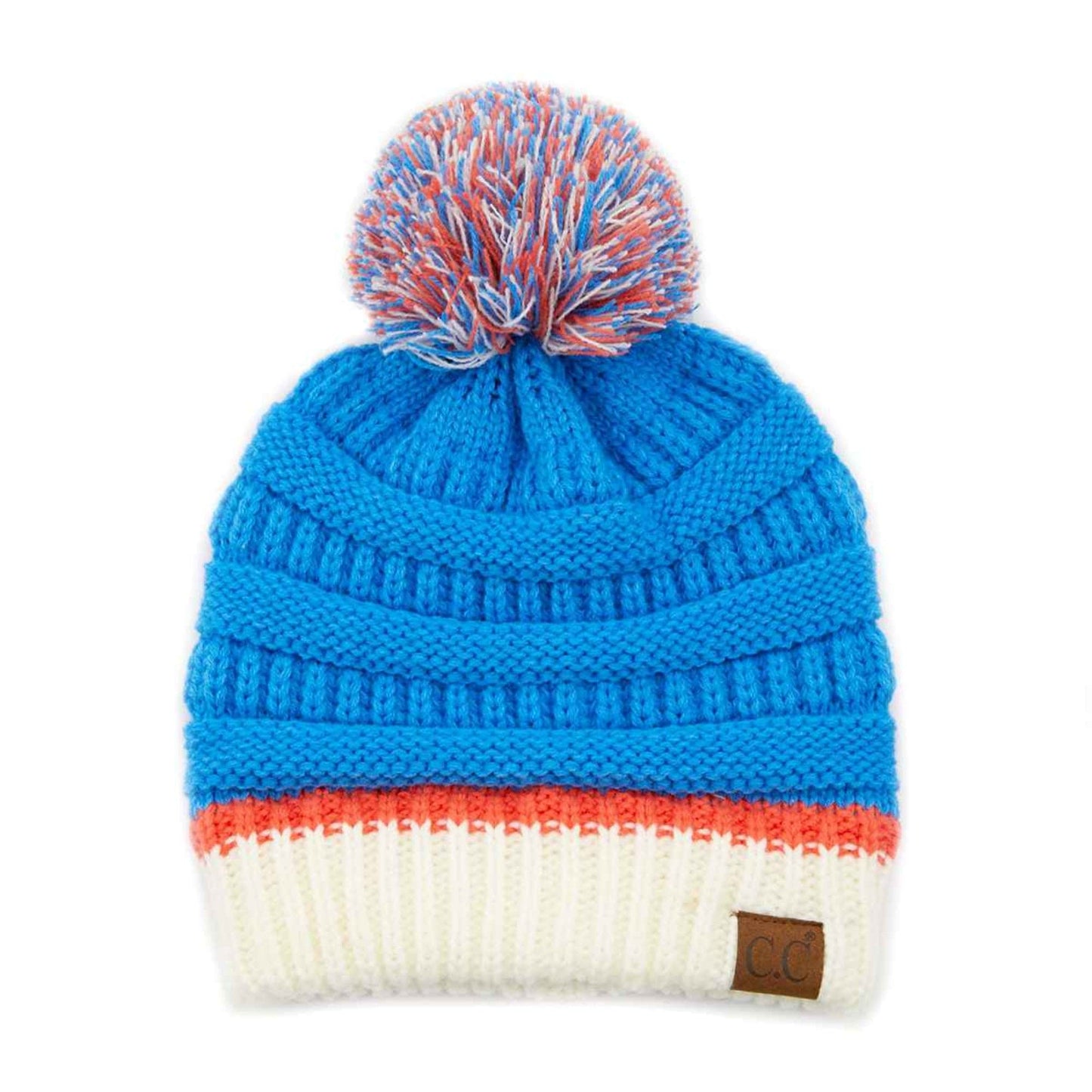 Team Color Ribbed Pom Beanie