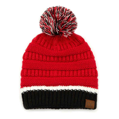 Team Color Ribbed Pom Beanie