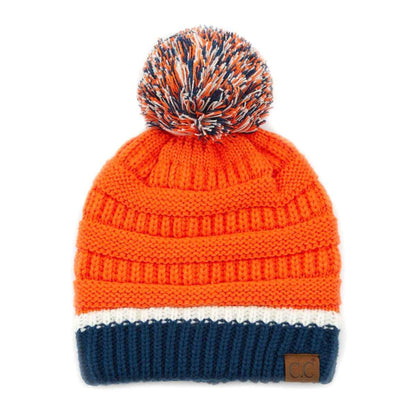 Team Color Ribbed Pom Beanie