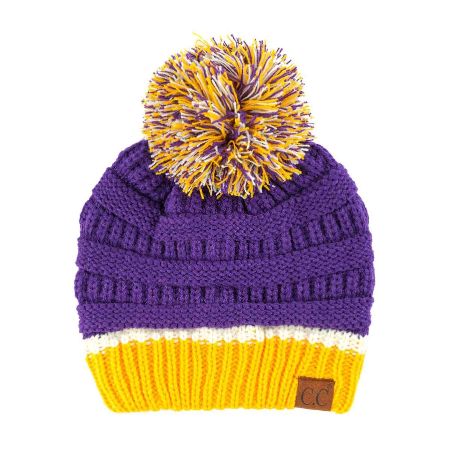 Team Color Ribbed Pom Beanie