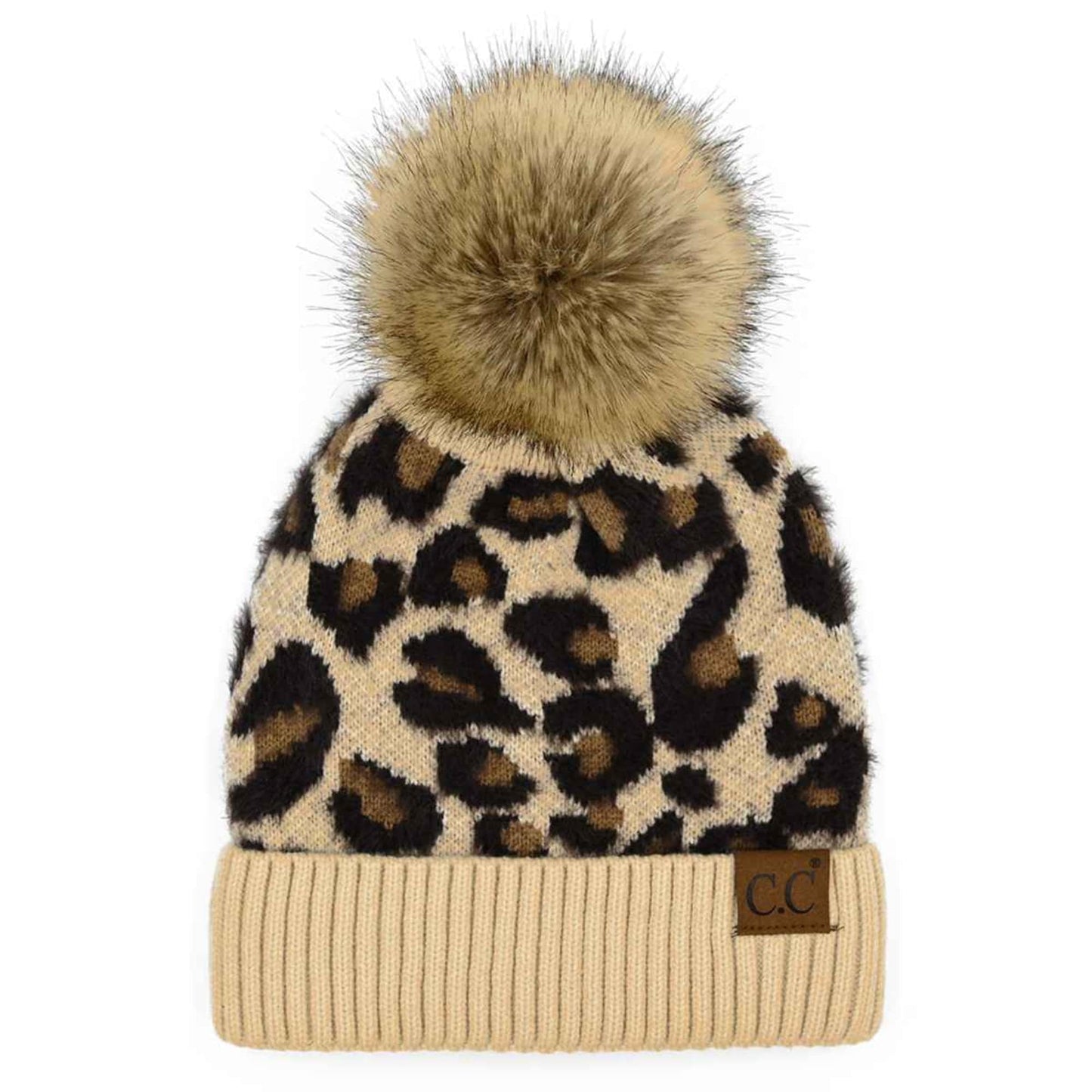 Harper Leopard Pom Beanie