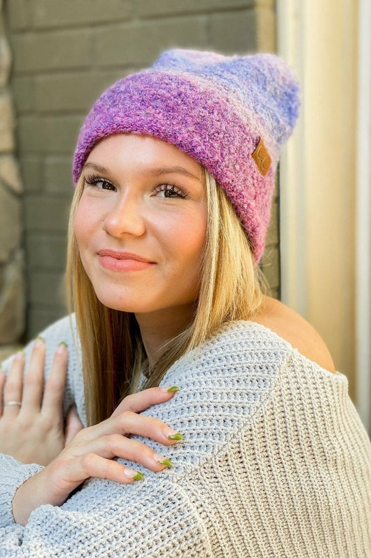 Multi Color Slouchy Mohair Beanie