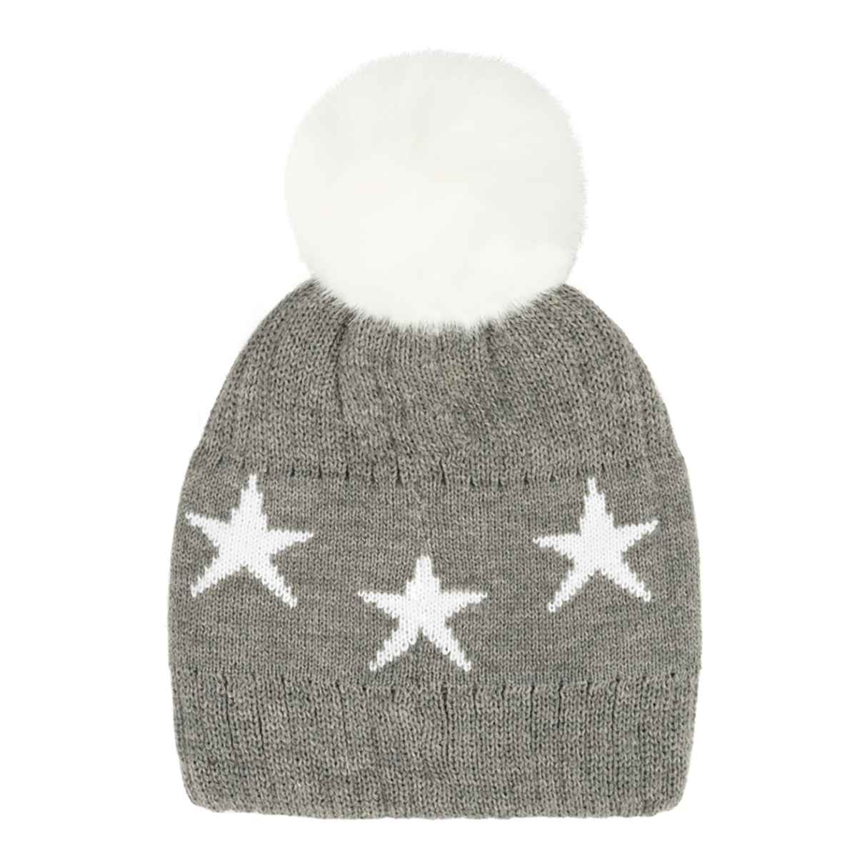 Ava Star Print Pom Beanie