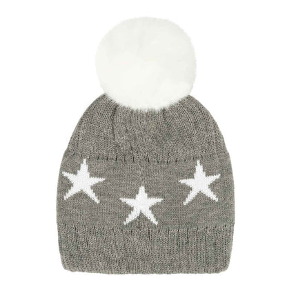 Ava Star Print Pom Beanie