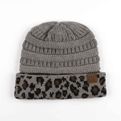 Leopard Cuff Rib Beanie