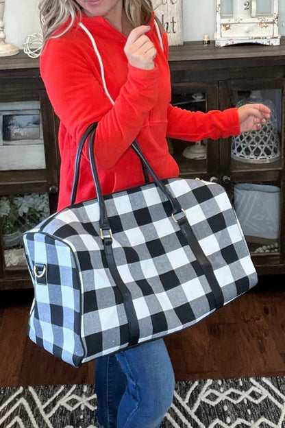 Buffalo Plaid Duffel Bag