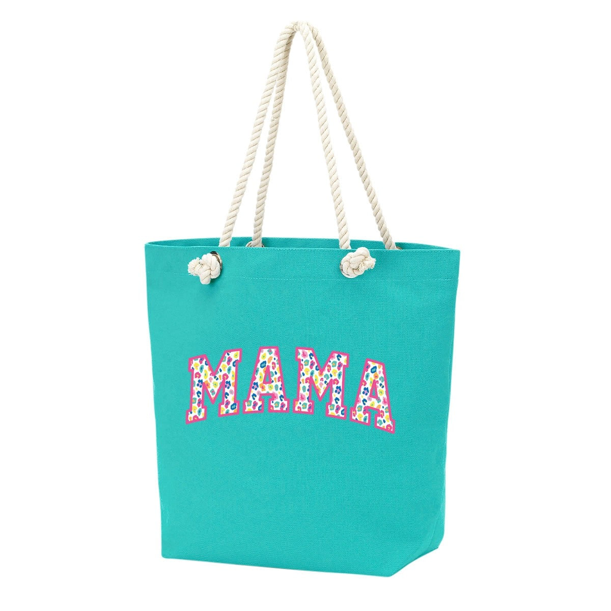 Fun Leopard Mama Mint Rope Tote