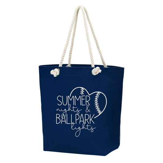 Ball Park Lights Rope Tote