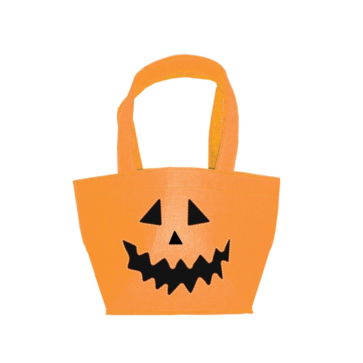 Jack-O-Lantern Orange Pumpkin Felt Kids Halloween Treat Bag