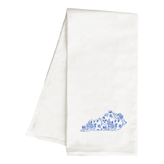 Blue Floral Kentucky Hand Towel