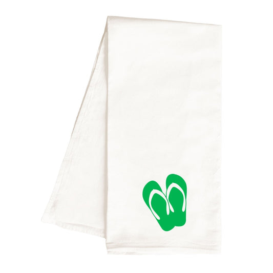 Green Flip Flops Hand Towel