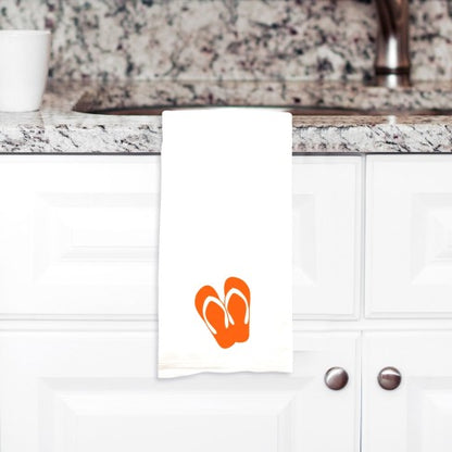 Orange Flip Flops Hand Towel