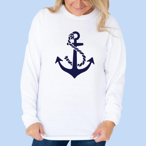 Navy Anchor Long Sleeve Shirt