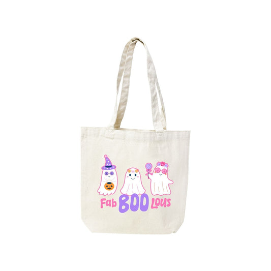 Fab-BOO-Lous Small Canvas Tote Halloween Treat Bag