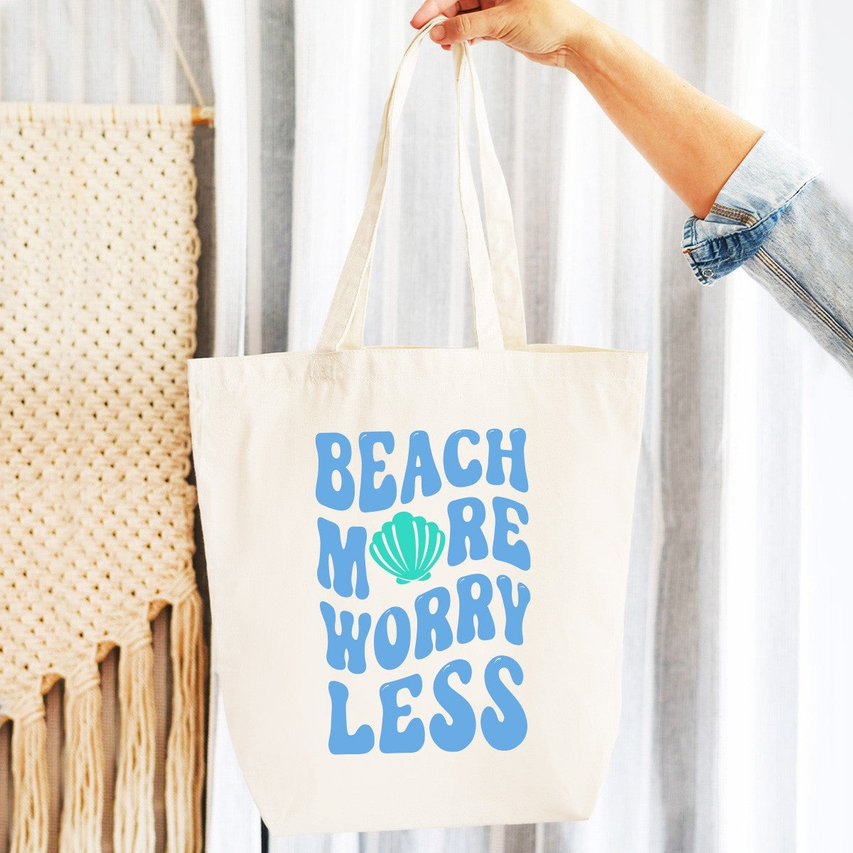 Beach More Canvas Tote