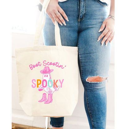 Boot Scootin Canvas Halloween Tote Bag