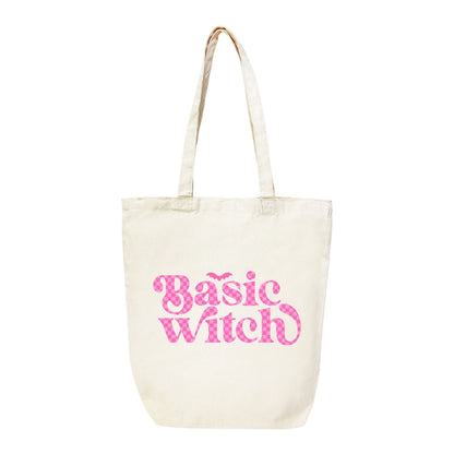 Check Basic Witch Canvas Halloween Tote Bag