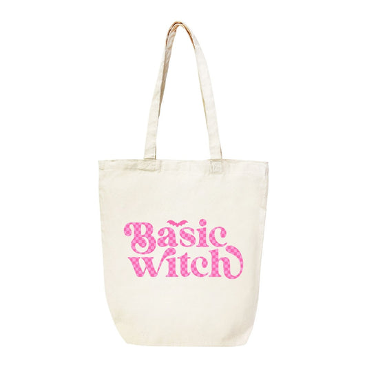 Check Basic Witch Canvas Halloween Tote Bag