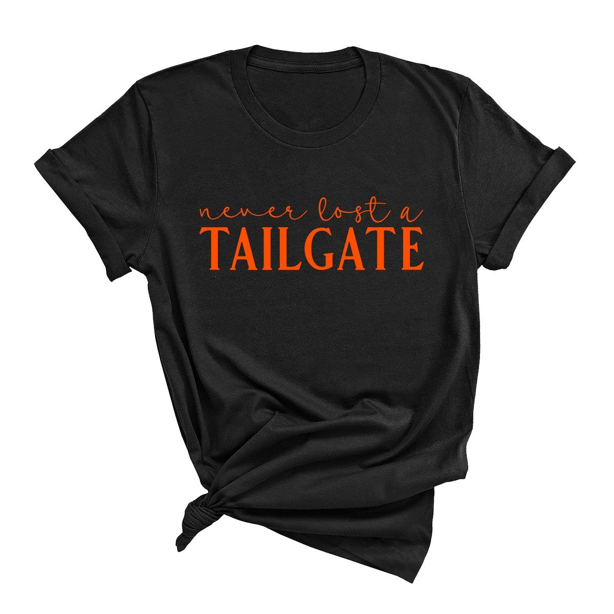 Never Lost a Tailgate Orange Print T-Shirt