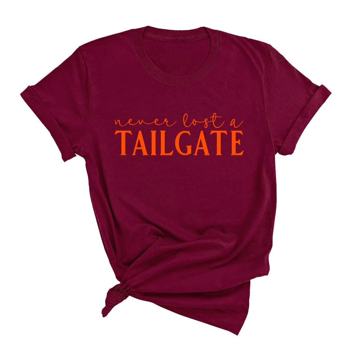 Never Lost a Tailgate Orange Print T-Shirt