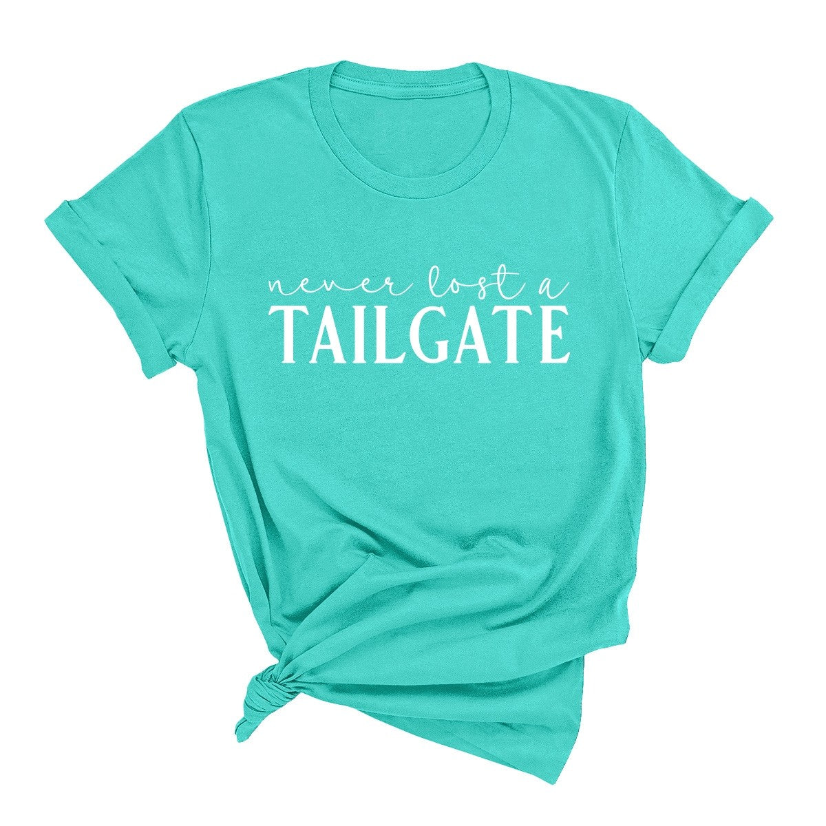 Never Lost a Tailgate White Print T-Shirt