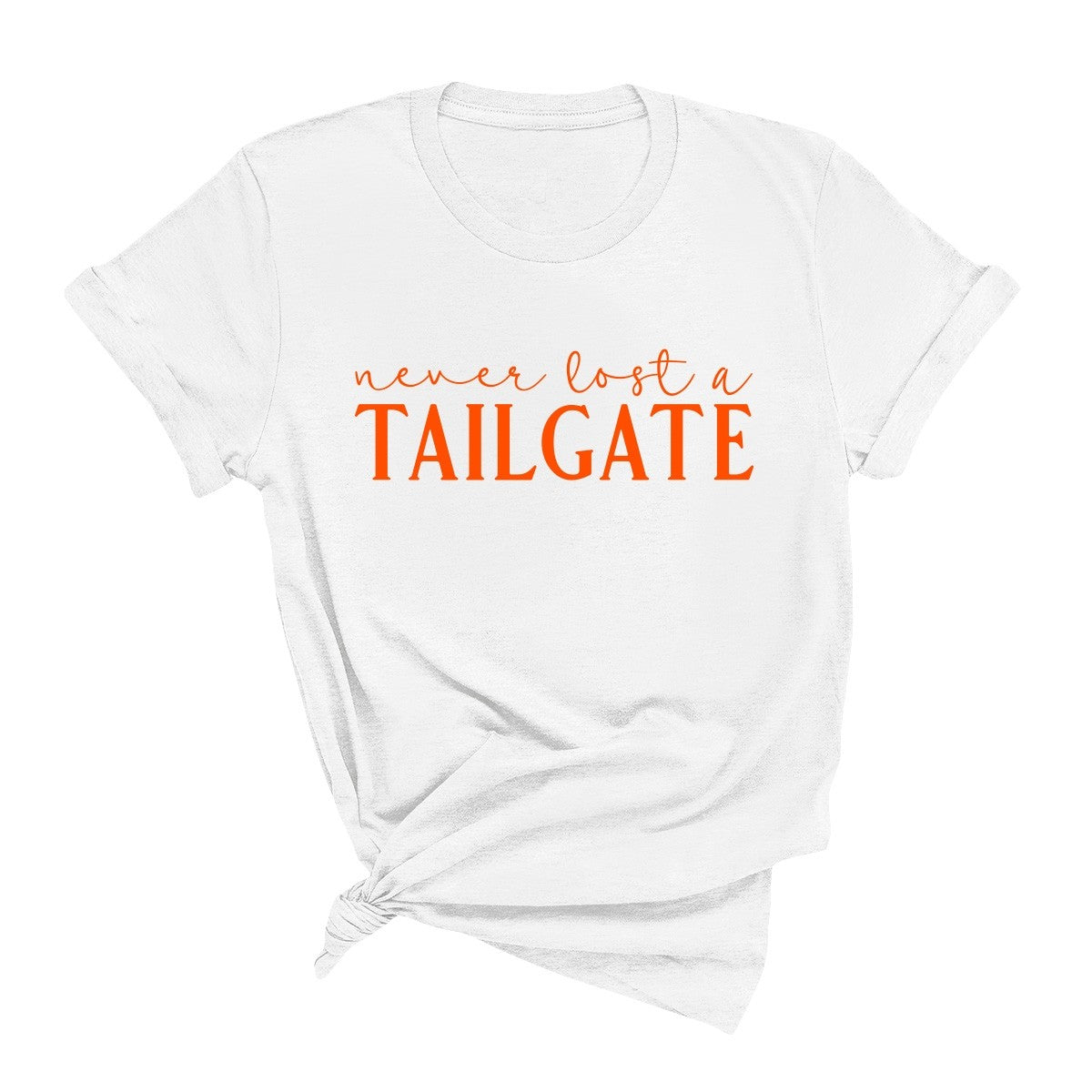 Never Lost a Tailgate Orange Print T-Shirt