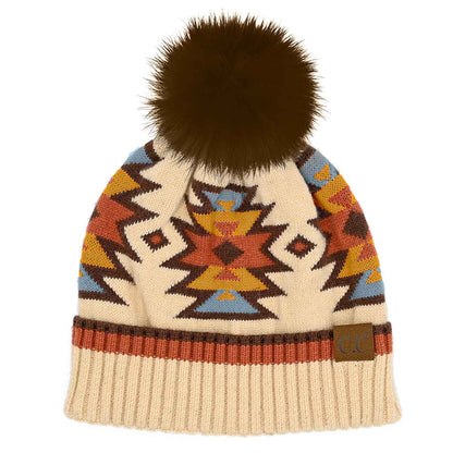 Penelope Southwest Pattern Pom Beanie