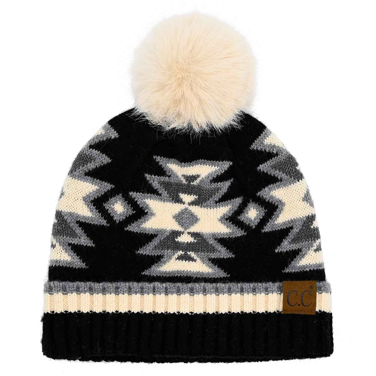 Penelope Southwest Pattern Pom Beanie