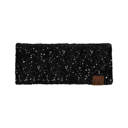 Michelle Fuzzy Lined Sequin Head Wrap