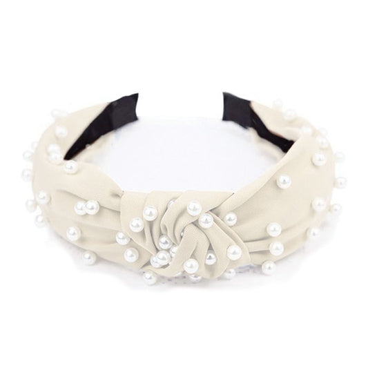 Creme Paige Satin Headband