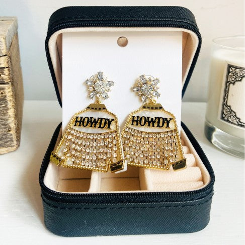 White Diamonds & Denim Earrings