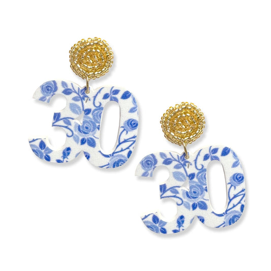 Blue Floral 30 Earrings