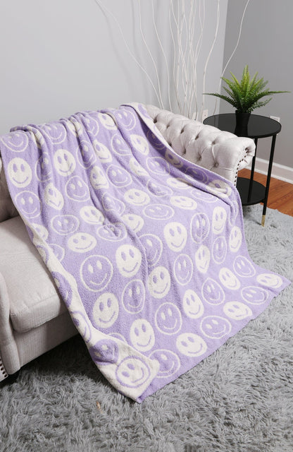 Super Lux Smiley Face Throw Blanket