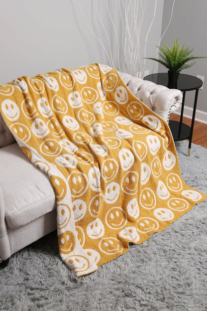 Super Lux Smiley Face Throw Blanket