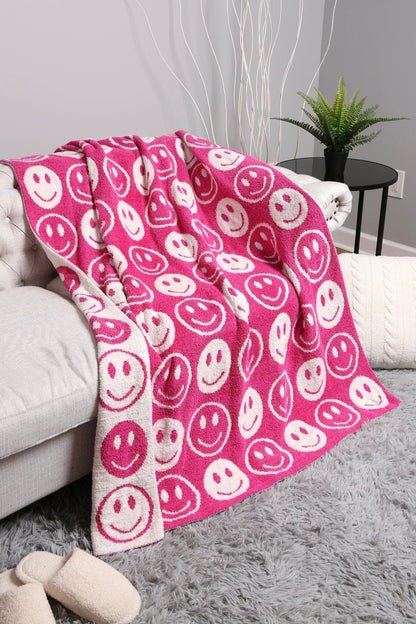 Super Lux Smiley Face Throw Blanket