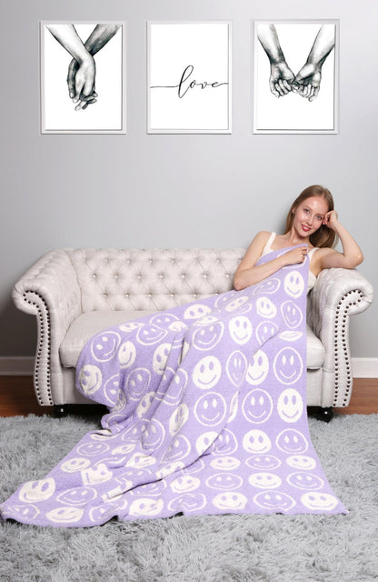 Super Lux Smiley Face Throw Blanket