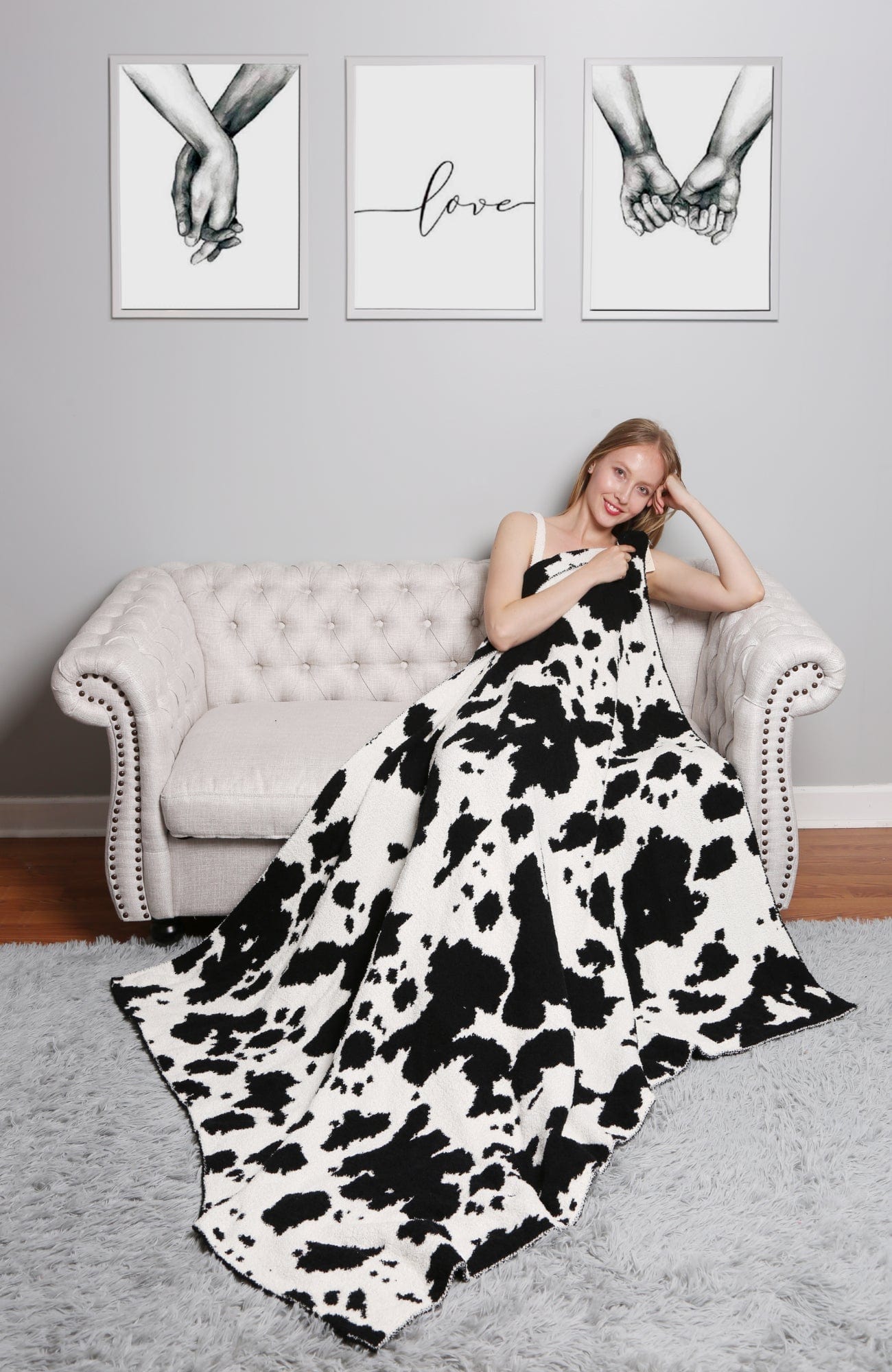 Super Lux Cow Print Throw Blanket