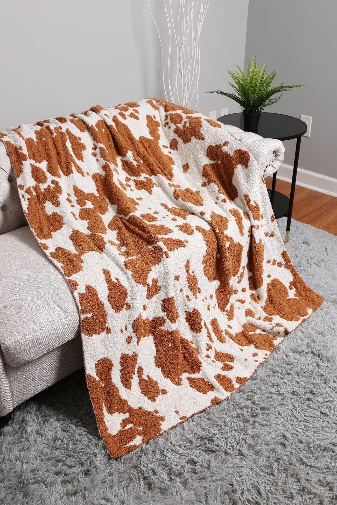 Super Lux Cow Print Throw Blanket