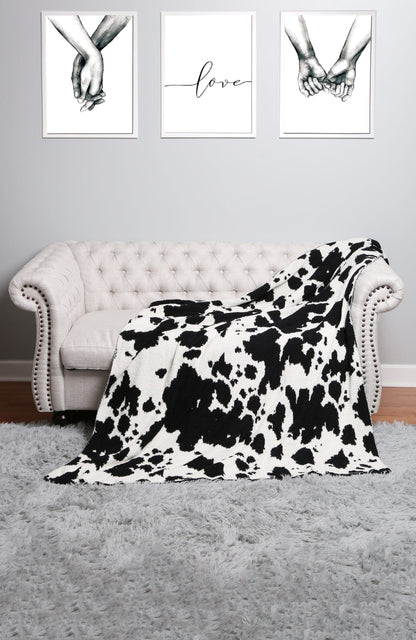 Super Lux Cow Print Throw Blanket