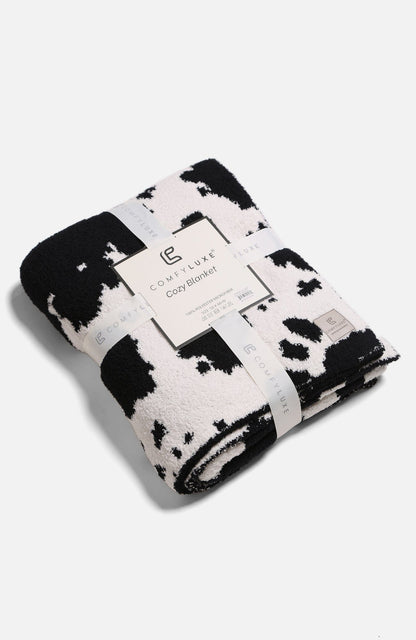 Super Lux Cow Print Throw Blanket