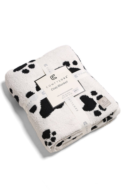 Super Lux Paw Print Throw Blanket