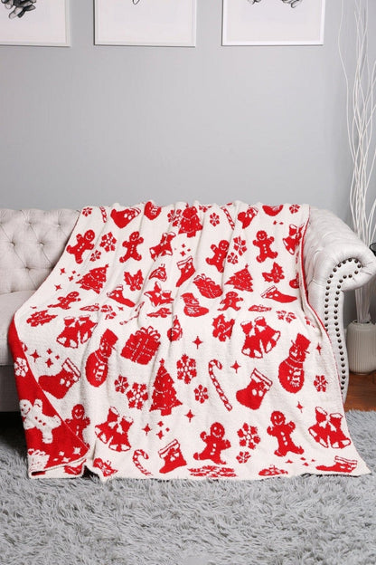 Super Lux Festive Vintage Holiday Throw Blanket